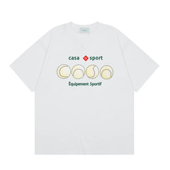Casablanca Sport Tennis Ball Row T-Shirt - White