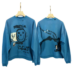 PALY Hollywood Smiley & Script Graphic Sweatshirt - Blue