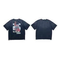 PALY Hollywood Rock Style Collage Graphic T-Shirt - Black