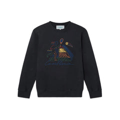 Casablanca Abstract Court Line-Art Sweatshirt - Black