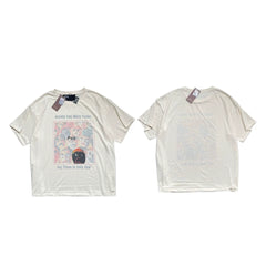 PALY Hollywood Multi-Face Art Graphic T-Shirt - Cream