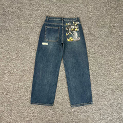 Derschutze Still Life Painting Pocket Jeans - Vintage Blue