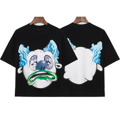 Billionaire Studios Blue Hair Crying Clown T-Shirt - Black