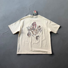 Derschutze Vintage Character Scene T-Shirt - Cream