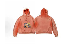 PALY Hollywood Vintage Distressed Graphic Hoodie - Orange/Red