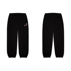 Derschutze Koi Fish Embroidery Sweatpants - Black