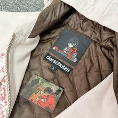 Derschutze Cherry Blossom Embroidery Zip-Up Hoodie