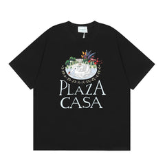 Casablanca Plaza Casa Floral Fountain T-Shirt - Black
