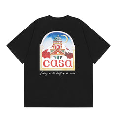 Casablanca Arch Architectural Back Graphic T-Shirt - Black