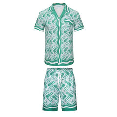 Casablanca Green Architectural Line-Art Set - Green / White