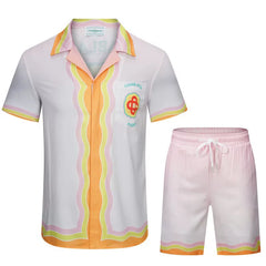 Casablanca Scallop Trim Resort Set - White / Yellow / Pink