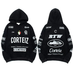 Corteiz All-Over Multi-Logo Heavyweight Hoodie - Black