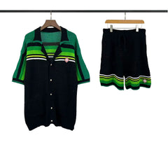 Casablanca Multi-Tone Green Knit Set - Dark Green / Lime / Black