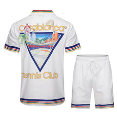 Casablanca Tennis Club Back Graphic Set - White / Multi
