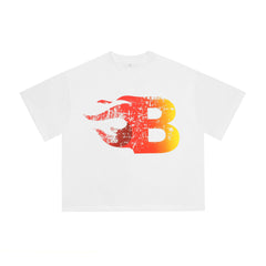 Billionaire Studios Flame Gradient Letter "B" T-Shirt - White