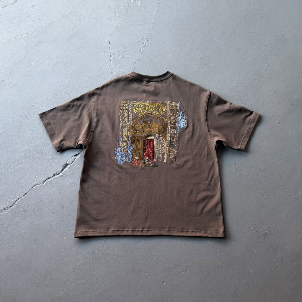 Derschutze Architectural Gateway Graphic T-Shirt - Brown
