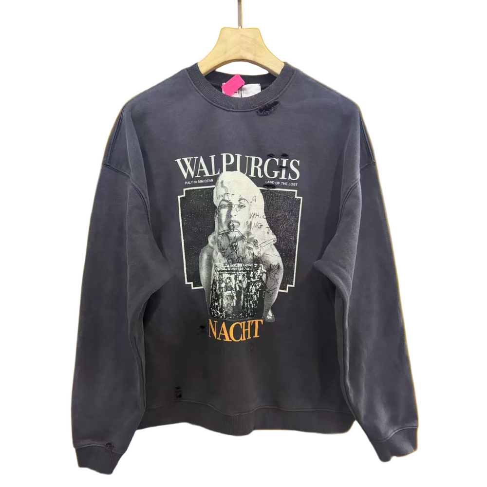 PALY Hollywood "Walpurgisnacht" Vintage Graphic Sweatshirt - Black