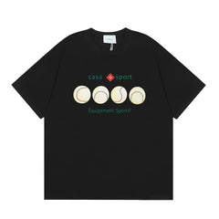Casablanca Sport Tennis Ball Row T-Shirt - Black