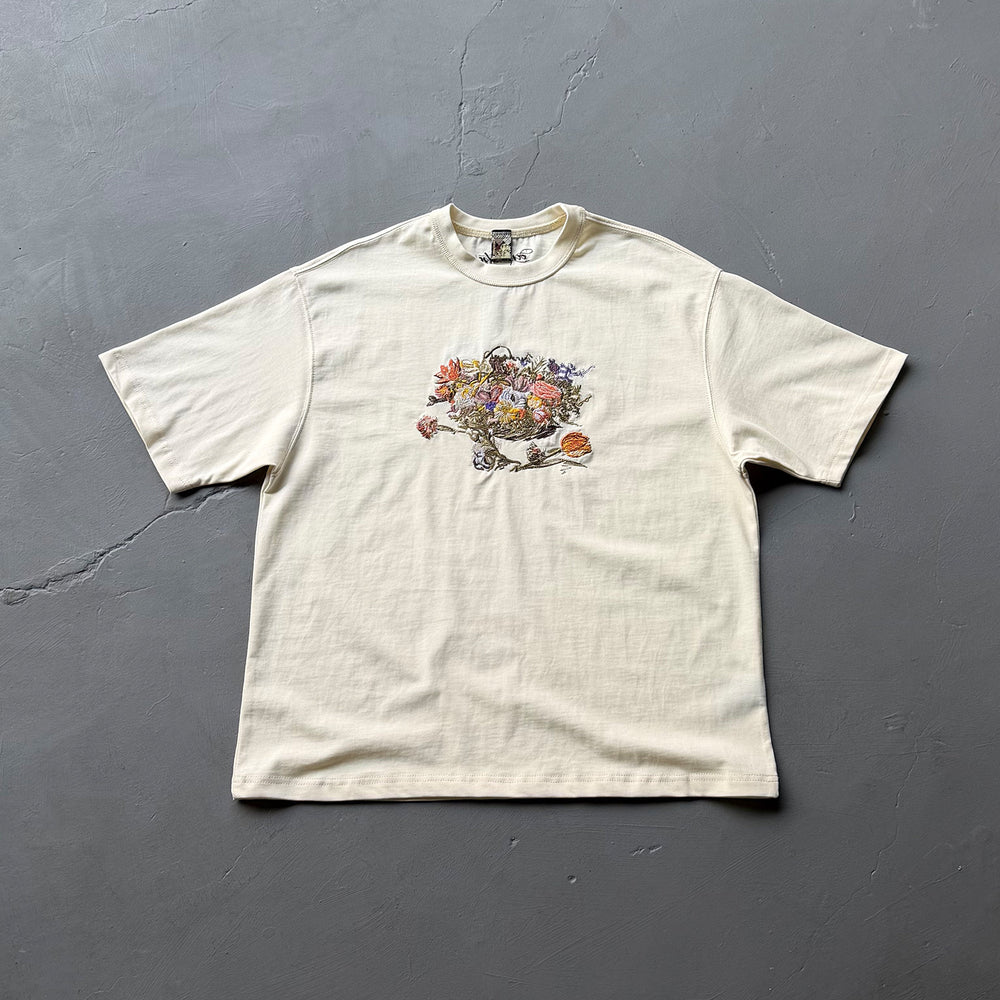 Derschutze Still Life Floral Graphic T-Shirt - Cream