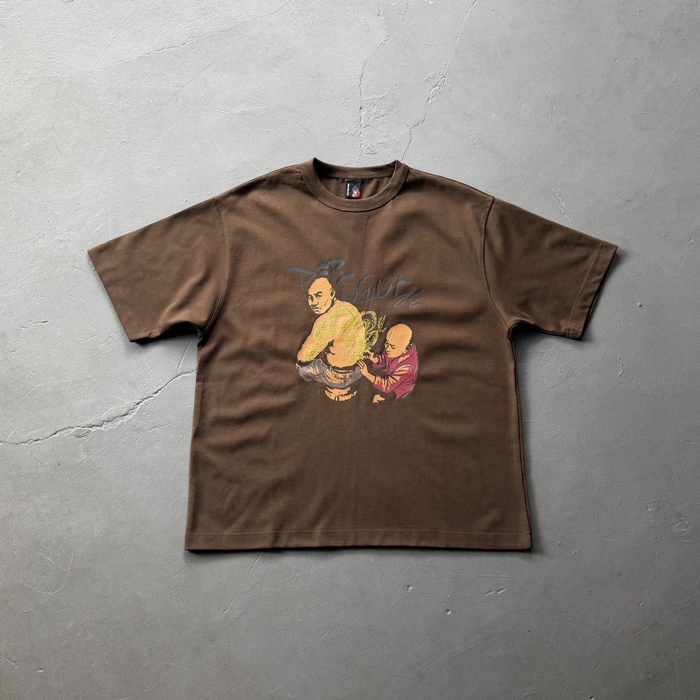 Derschutze Vintage Character Scene T-Shirt - Brown