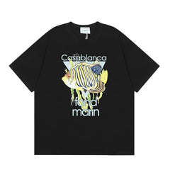 Casablanca "Fonds Marin" Fish Graphic T-Shirt - Black