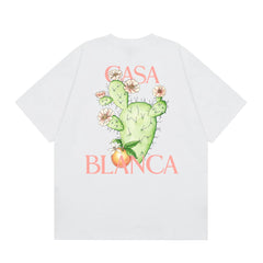 Casablanca Blooming Cactus Back Graphic T-Shirt - White