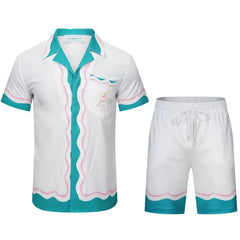 Casablanca Scallop Trim Border Set - White / Teal