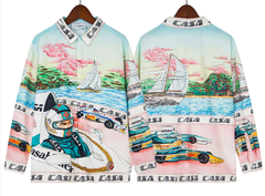 Casablanca Grand Prix Racing Silk-Style Shirt - Multi