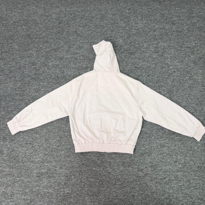 Derschutze Cherry Blossom Embroidery Zip-Up Hoodie