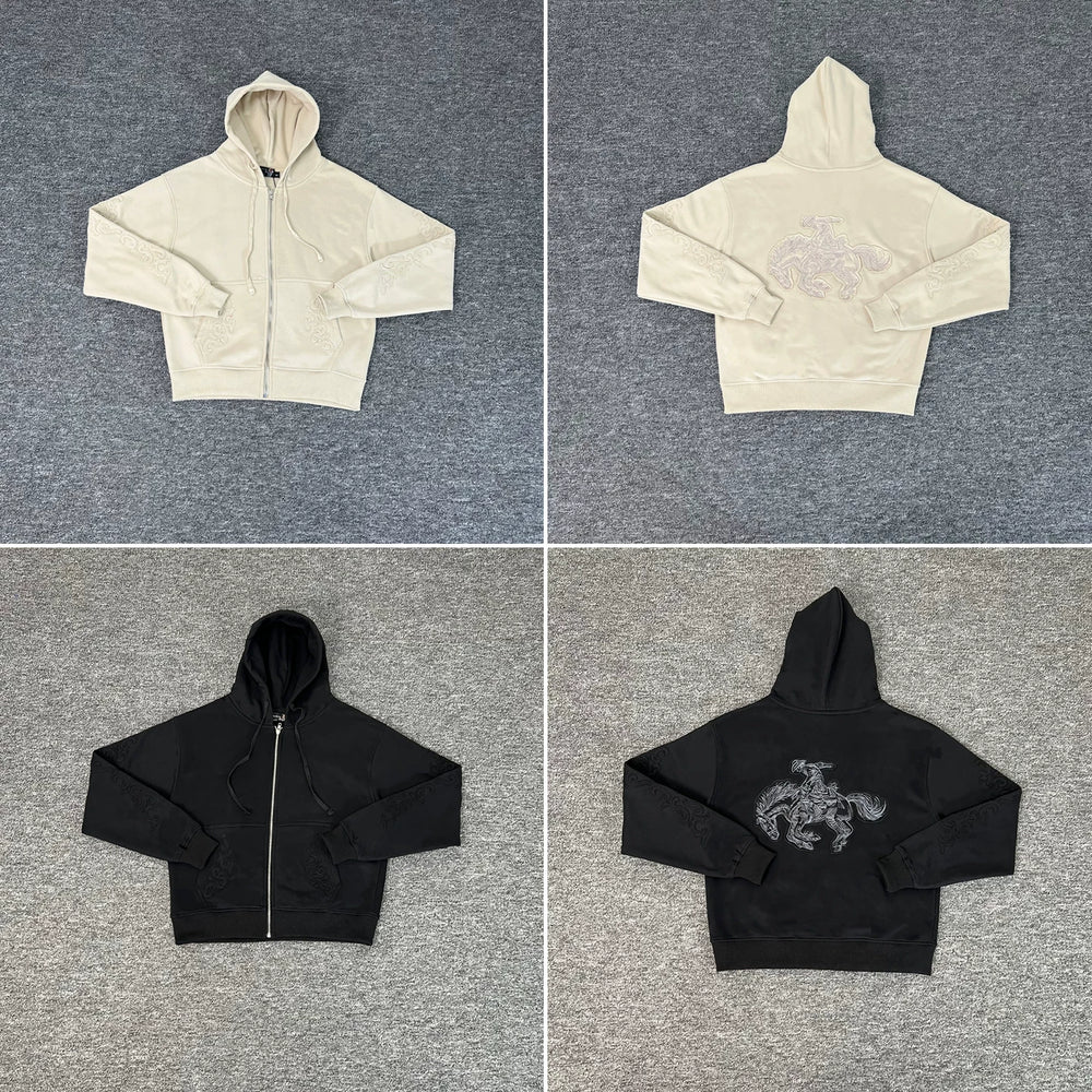 Derschutze Rodeo Cowboy Embroidery Hoodie