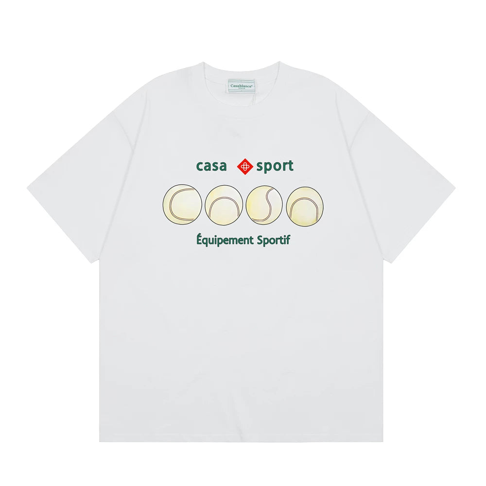 Casablanca Sport Tennis Ball Row T-Shirt - White