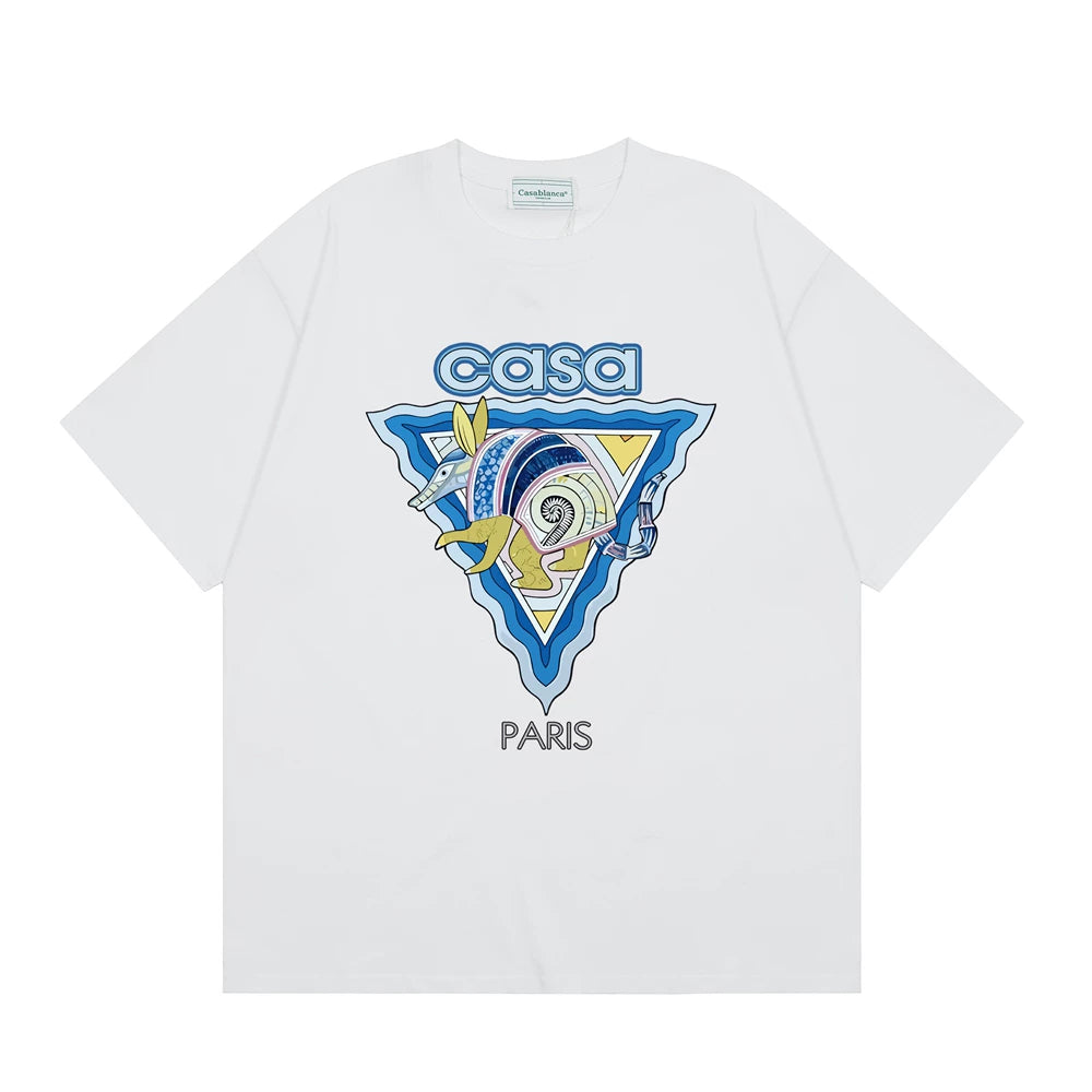 Casablanca Paris Wave & Crocodile Graphic T-Shirt - White