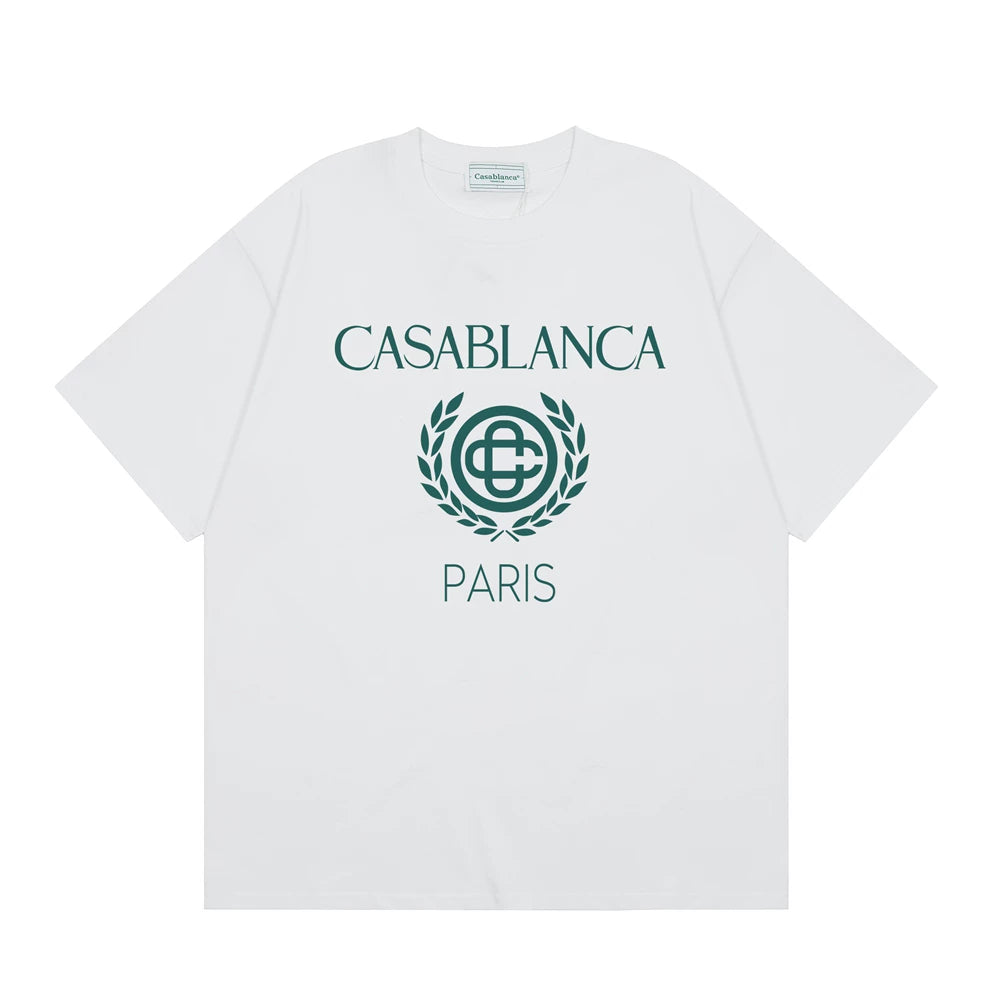 Casablanca Paris Laurel Wreath Logo T-Shirt - White
