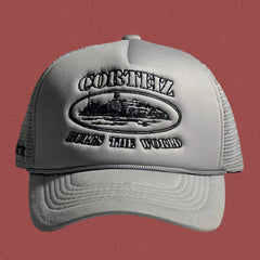 Cortiez Classic Oval Ship Logo Trucker Hat - Grey