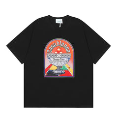 Casablanca Arch Tennis Court Back Graphic T-Shirt - Black
