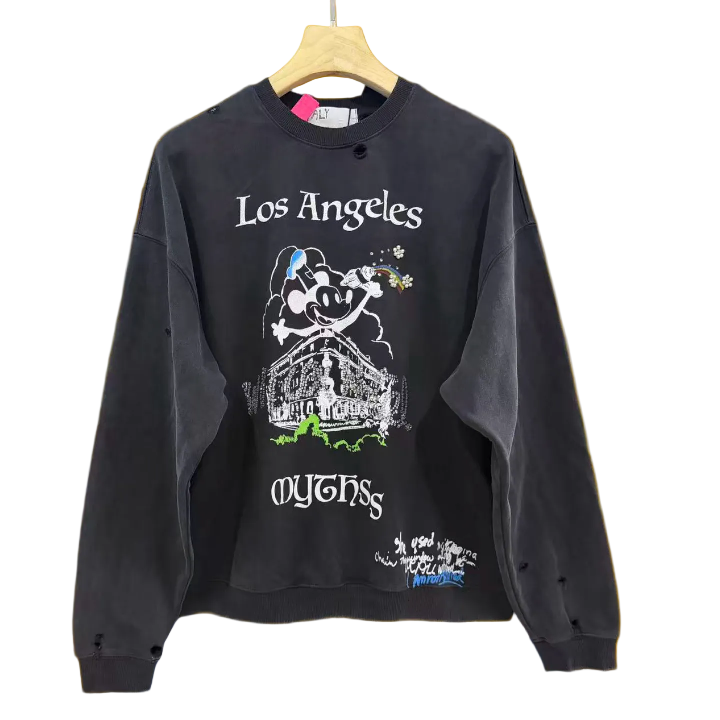 PALY Hollywood "Los Angeles" Vintage Graphic Sweatshirt - Black