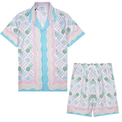 Casablanca Pastel Floral Medallion Set - Light Blue / Pink