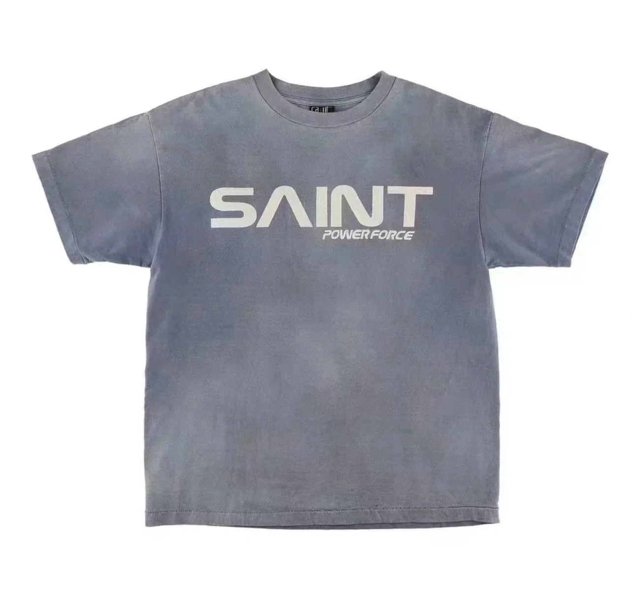 Saint Michael "SAINT POWERFORCE" Vintage T-Shirt - Grey-Blue