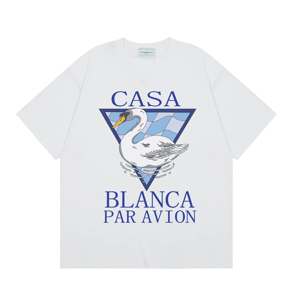 Casablanca Par Avion Swan Graphic T-Shirt - White