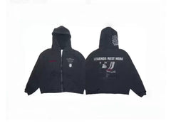 PALY Hollywood "Legends Rest Here" Vintage Zip-Up Hoodie - Black