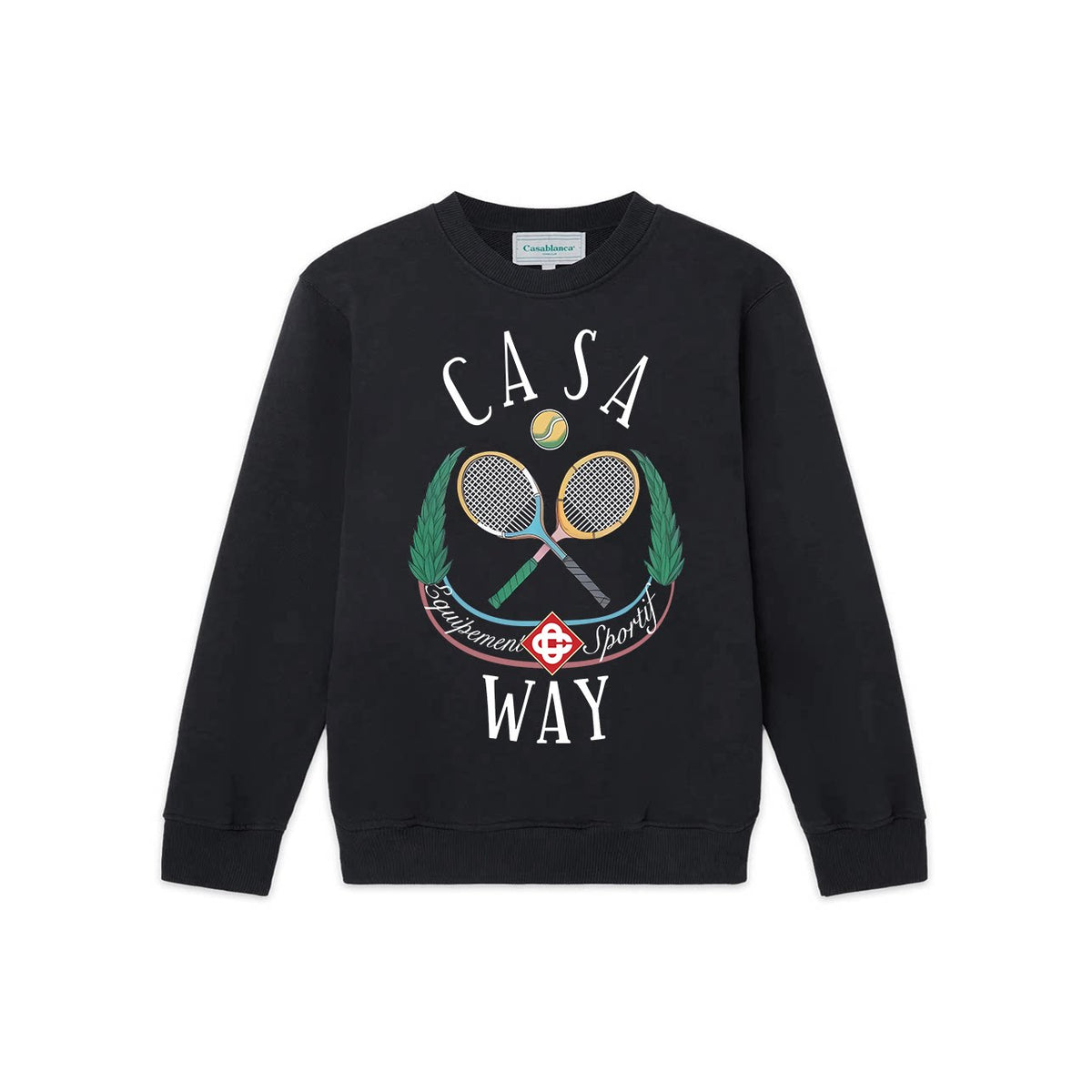 Casablanca Casa Way Tennis Racquet Graphic Sweatshirt - Black