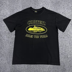 Corteiz "Rules The World" Alcatraz Graphic Tee (Black & Yellow Edition)