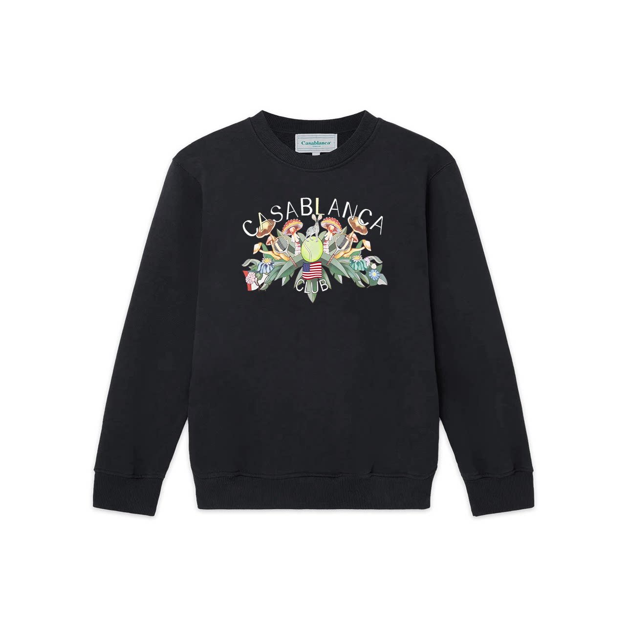 Casablanca Botanical Garden Crest Sweatshirt - Black