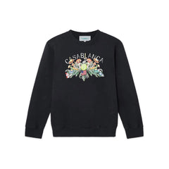 Casablanca Botanical Garden Crest Sweatshirt - Black