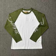 Corteiz Raglan Sleeve Lettering Long Sleeve Tee - Green
