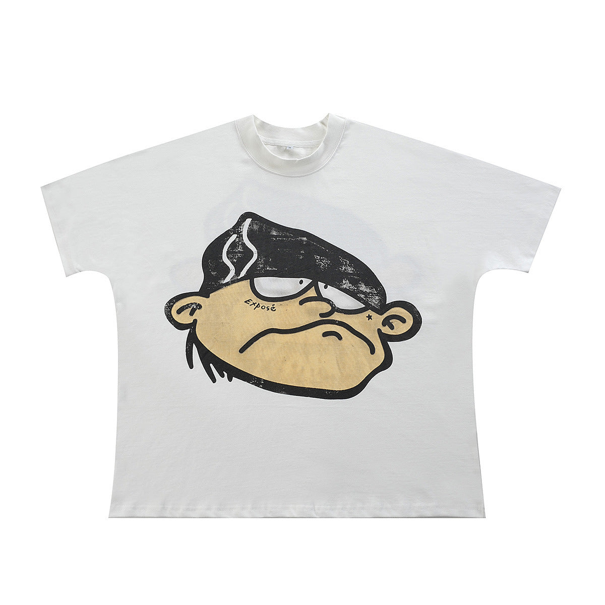 Billionaire Studios Cartoon Dark Hair Character T-Shirt - White