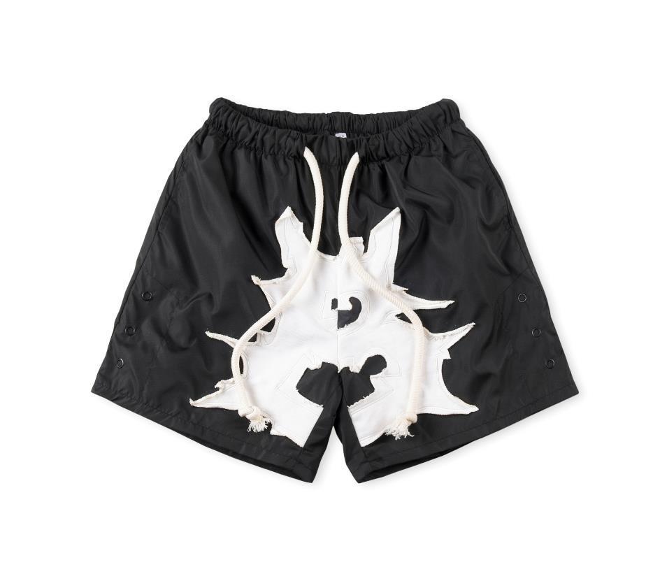 Billionaire Studios Deconstructed Star Applique Shorts - Black/White