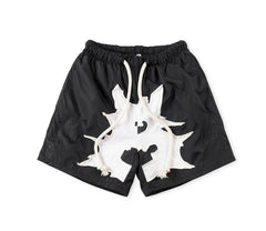 Billionaire Studios Deconstructed Star Applique Shorts - Black/White