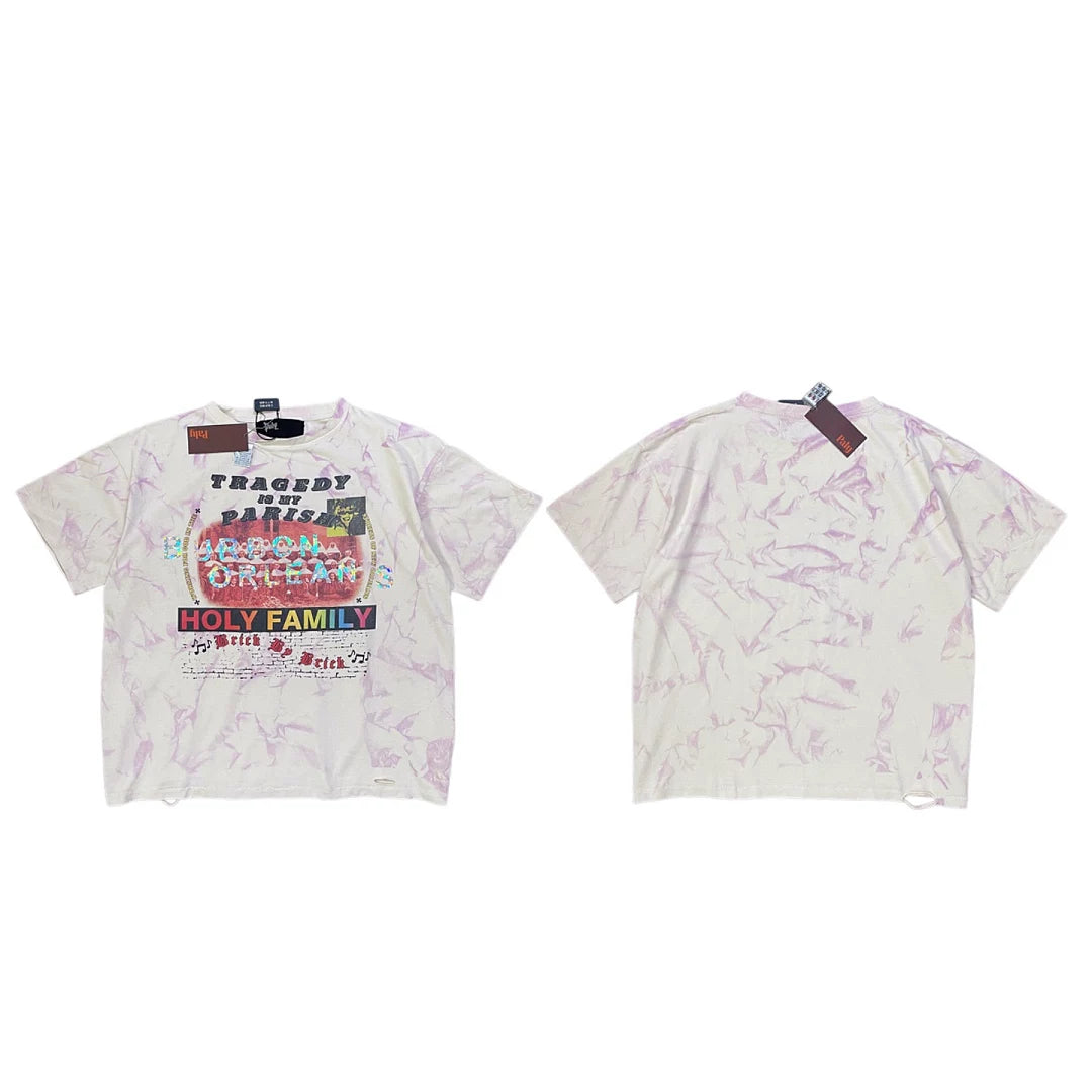 PALY Hollywood Purple Tie-Dye Vintage Graphic T-Shirt - Purple/White