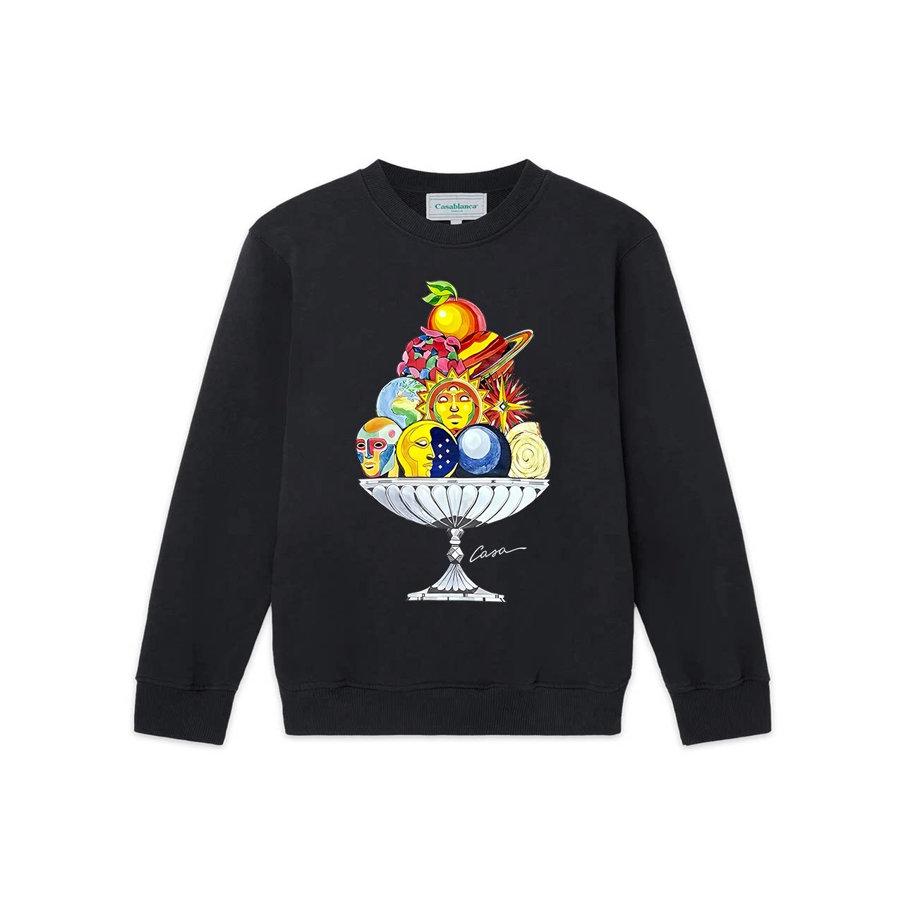 Casablanca Surrealist Fruit Bowl Graphic Sweatshirt - Black